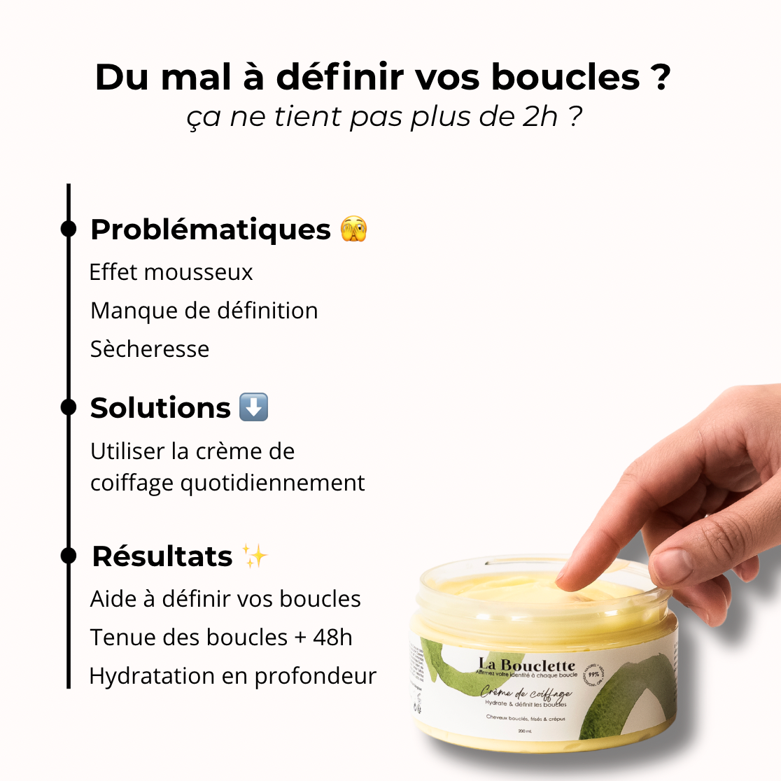 Crème - Définit les boucles & aide au coiffage