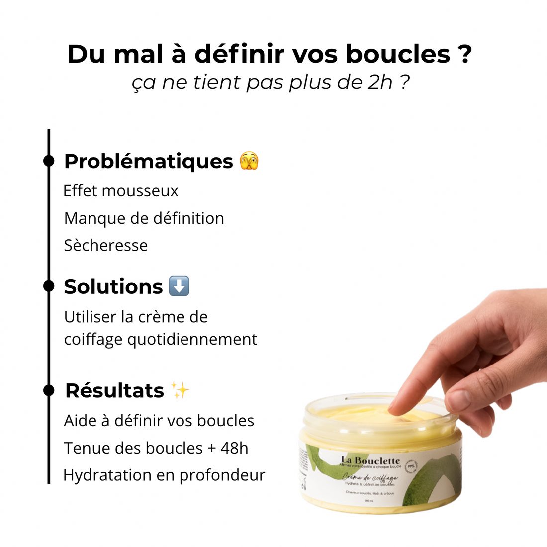 Crème - Définit les boucles & aide au coiffage
