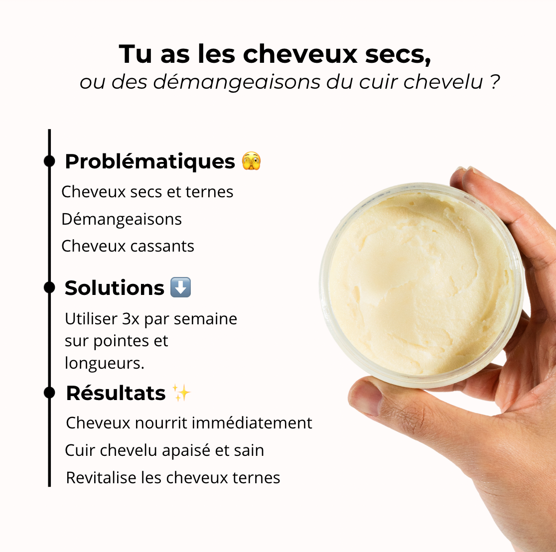 Baume fondant - Nourrit le cheveu sec et terne